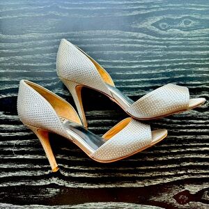 Badgley Mischa rhinestone d’orsay pumps heels in silver 7.5